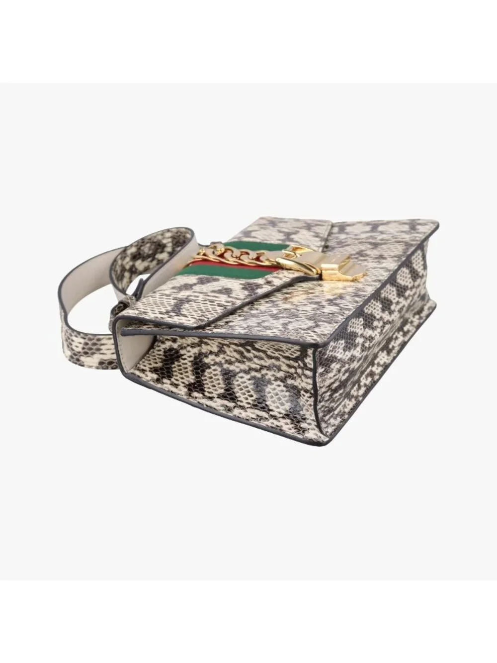 Gucci Sylvie Beige Multi Snakeskin Shoulder Bag